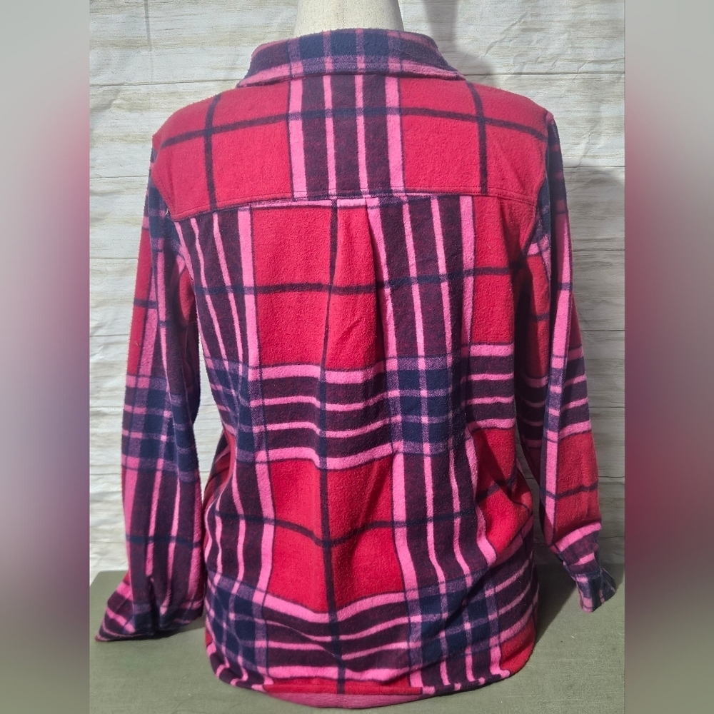 Plaid Button Down Shirt - Red and Pink - Picture 4 of 8